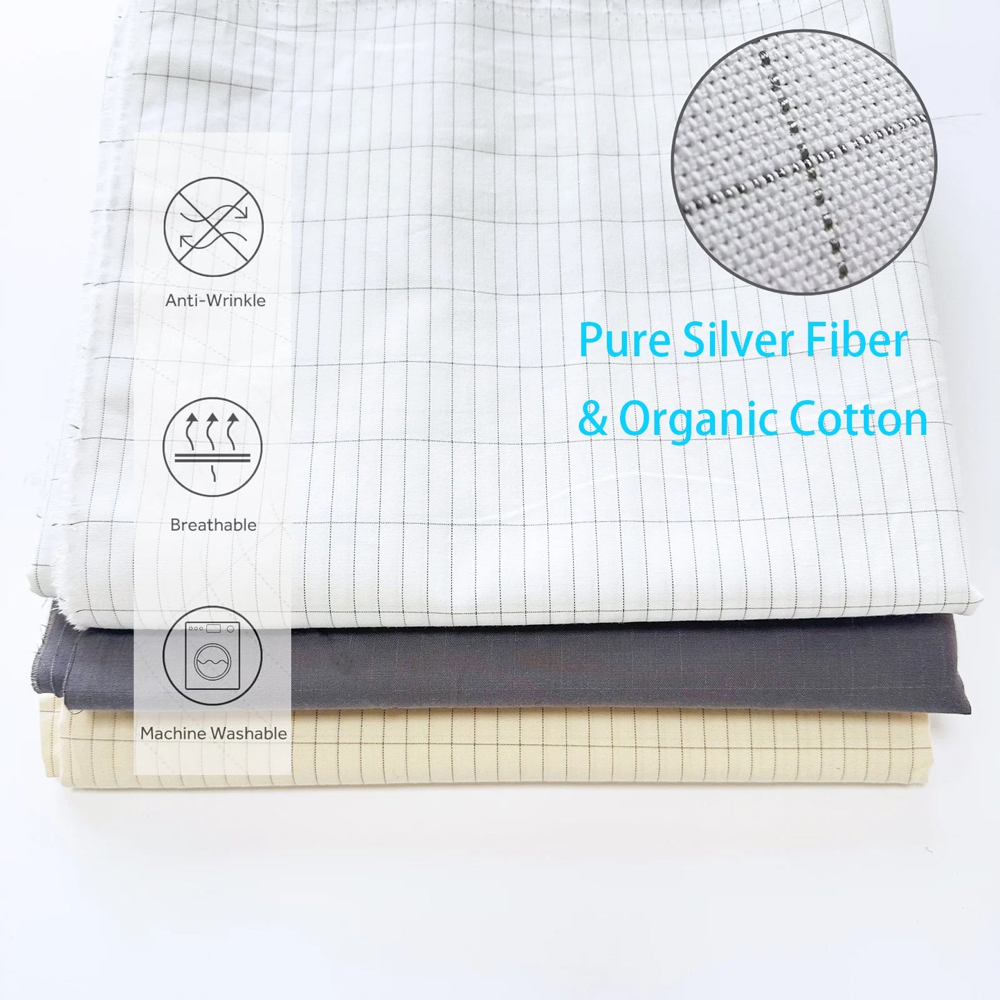 Tecnología wearable que tu abuela aprobaría: algodón orgánico + plata pura.