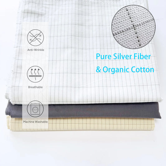 Tecnología wearable que tu abuela aprobaría: algodón orgánico + plata pura.